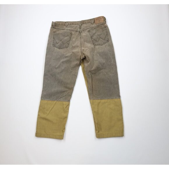Vintage 90s Wrangler Mens Size 36x27 Faded Hunting Field Brush Denim Jean Brown - Picture 7 of 11